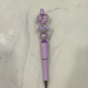 Lavender Decorative Pen with Floral Accents